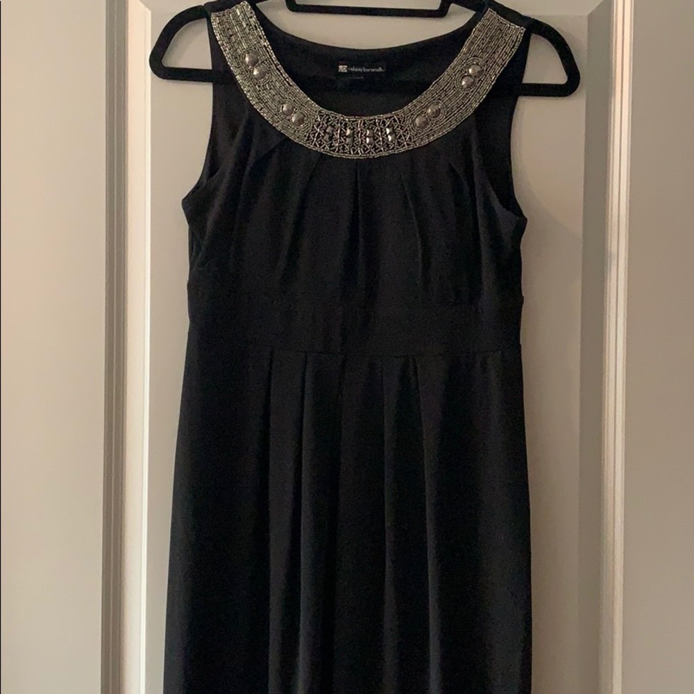 Black dress with beaded collar